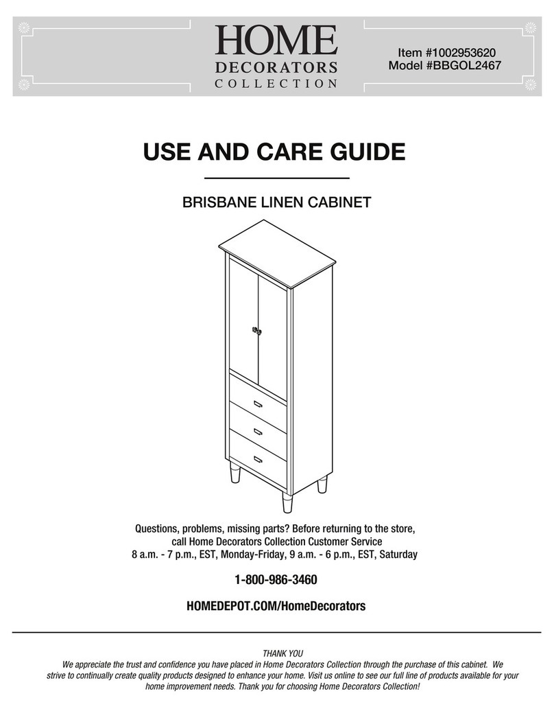 Home Decorators Collection BRISBANE BBGOL2467 Use and care guide