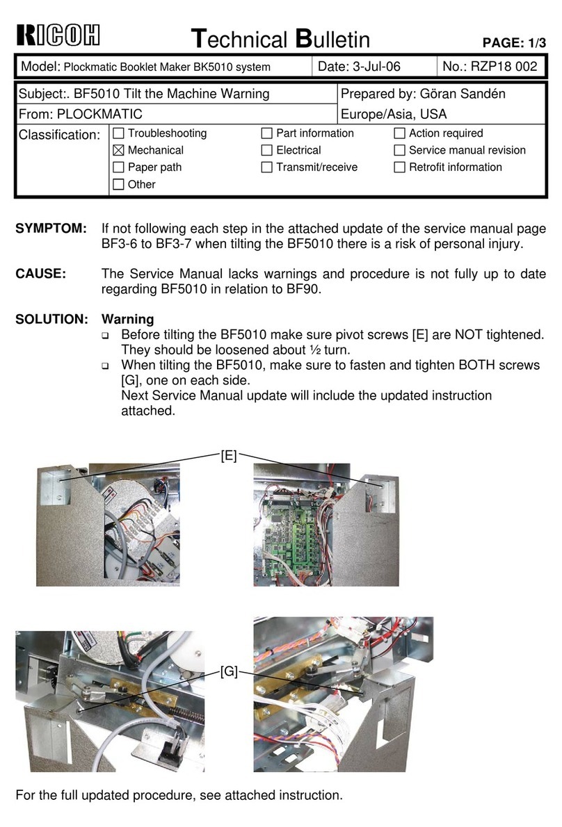 Ricoh BOOKLET MAKER BK5010 Service manual