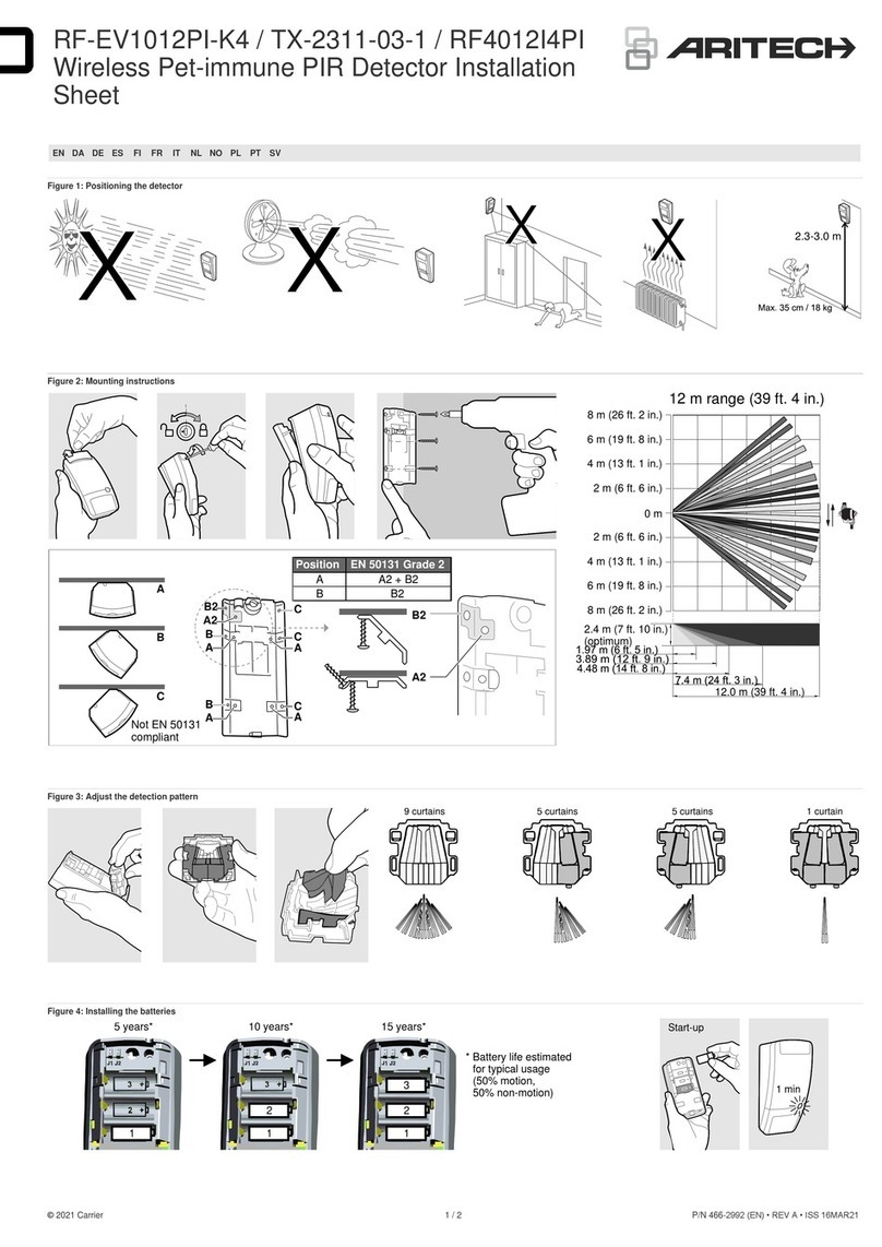 Aritech RF-EV1012PI-K4 Assembly instructions