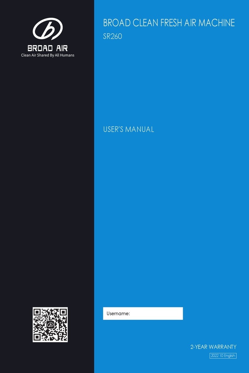 BROAD Clean Air SR260 user manual