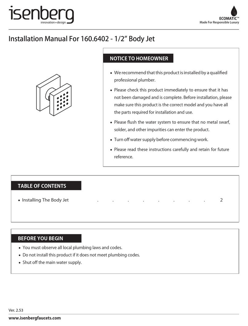 Isenberg ECOMATIC 160.6402 installation manual Isenberg ECOMATIC 160.6402 installation manual