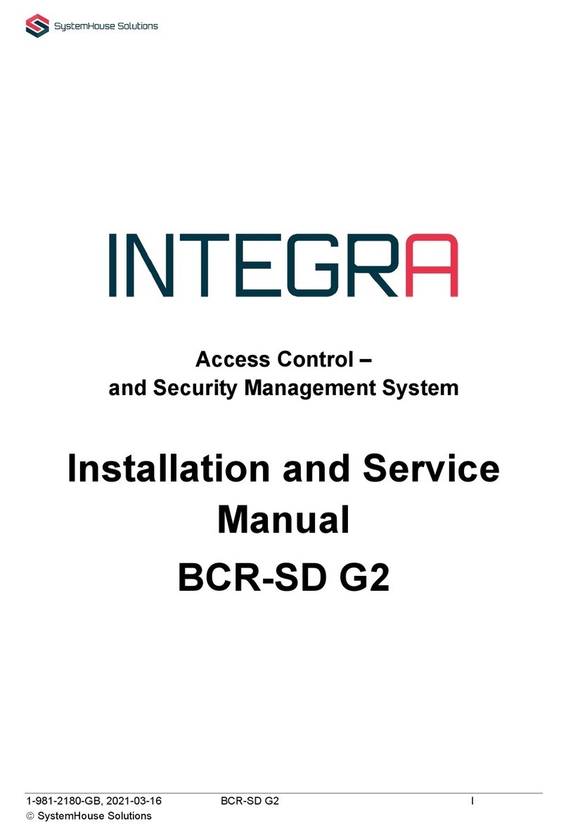 Integra BCR-SD G2 Installation and service manual