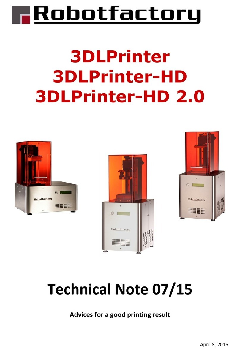 Robot Factory 3DLPrinter Series Specification sheet