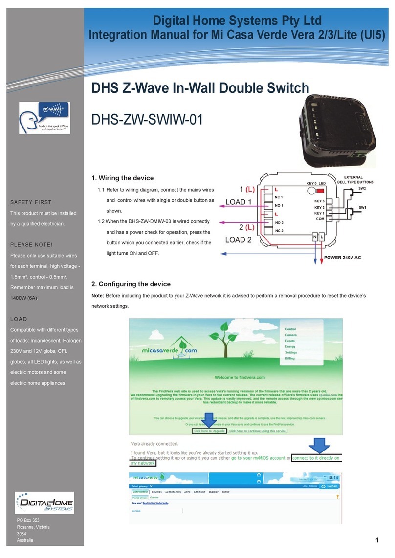 Digital Home Systems Mi Casa Verde Vera 2 Integration manual