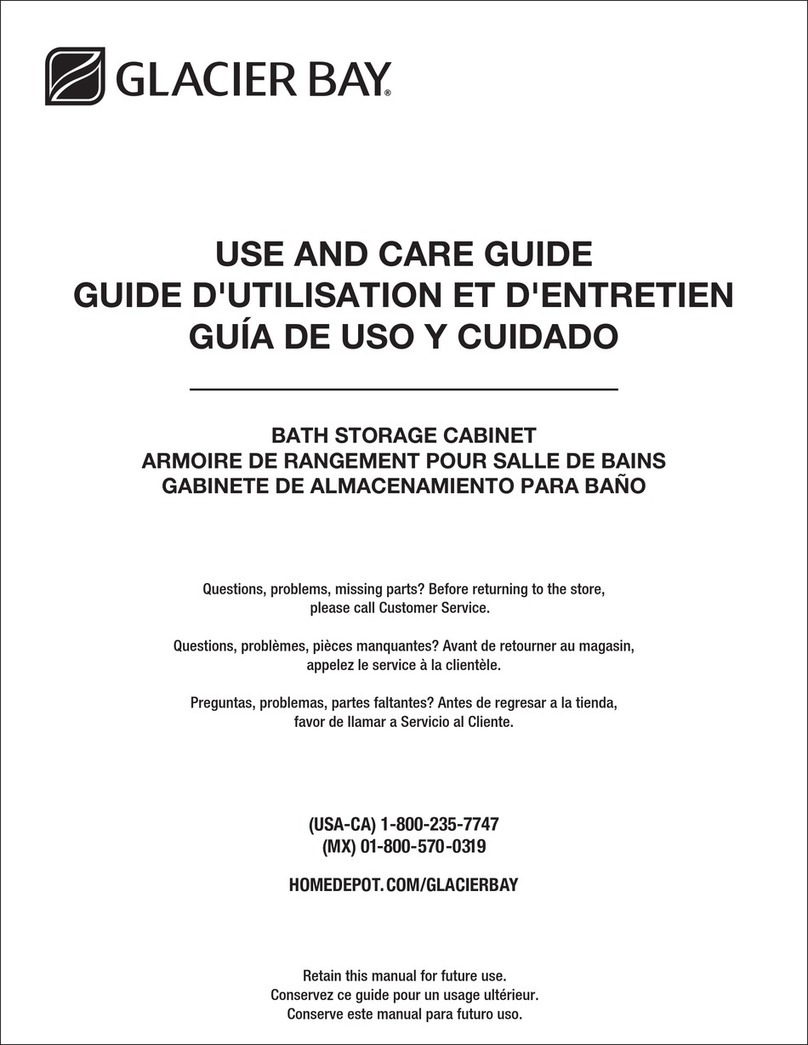 Glacier bay BATH STORAGE CABINET Use and care guide Glacier bay BATH STORAGE CABINET Use and care guide