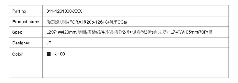 FOR-A IR20 Series User manual