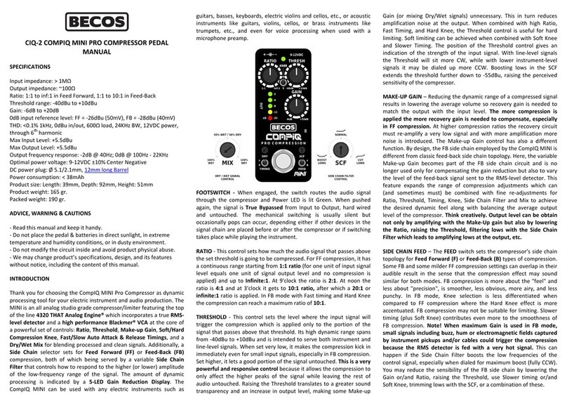 Becos CIQ-2 COMPIQ MINI PRO User manual