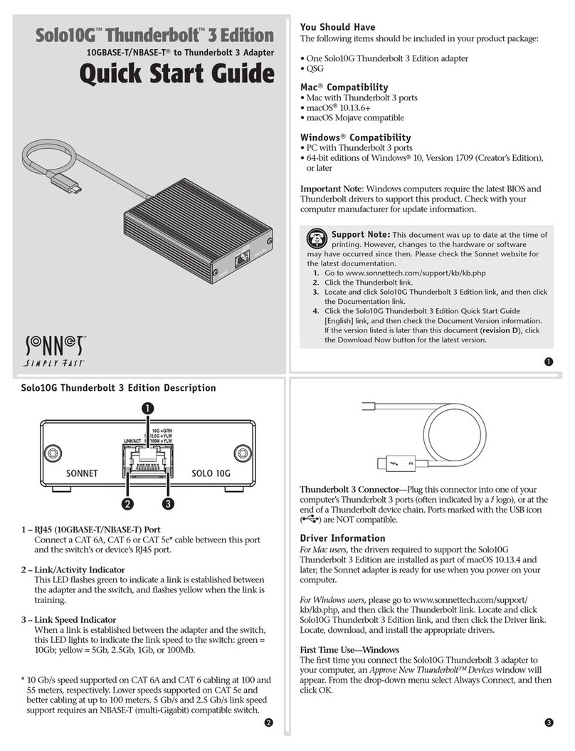 Sonnet Solo10G Thunderbolt 3 Edition User manual
