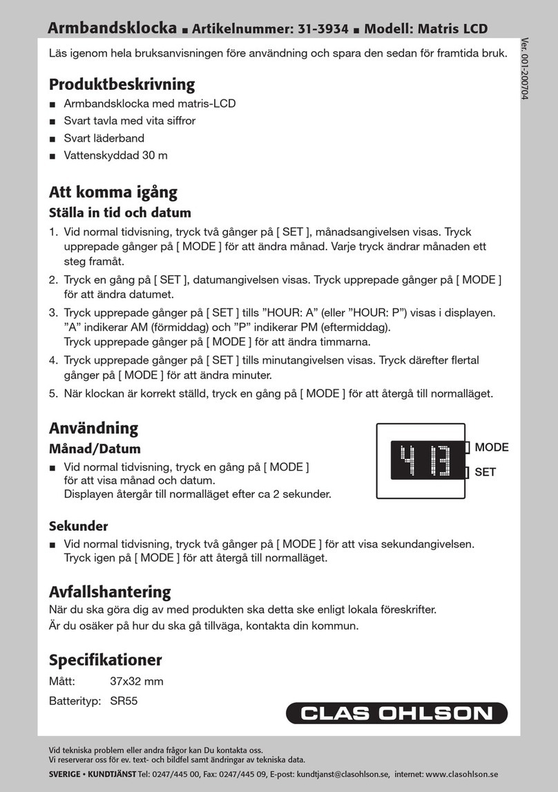 Clas Ohlson Dot Matrix LCD instruction manual