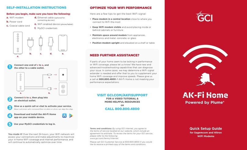 GCI Plume AK-Fi Home Quick setup guide