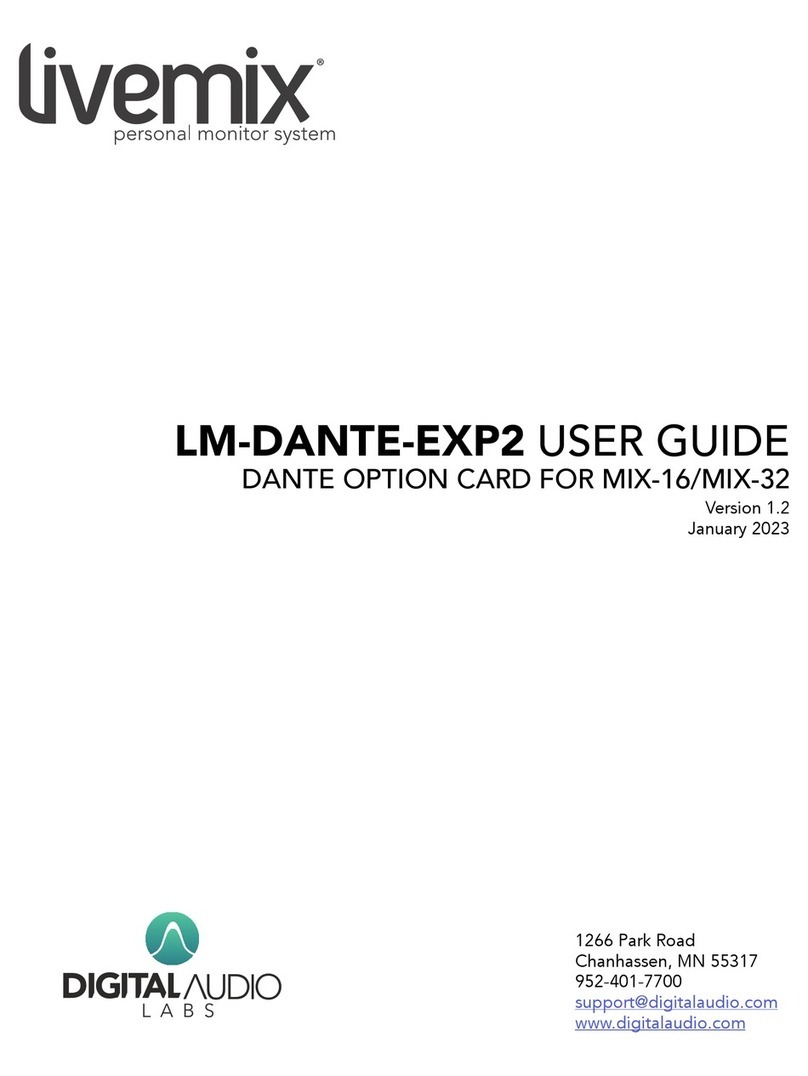 Digital Audio Labs livemix LM-DANTE-EXP2 user guide Digital Audio Labs livemix LM-DANTE-EXP2 user guide