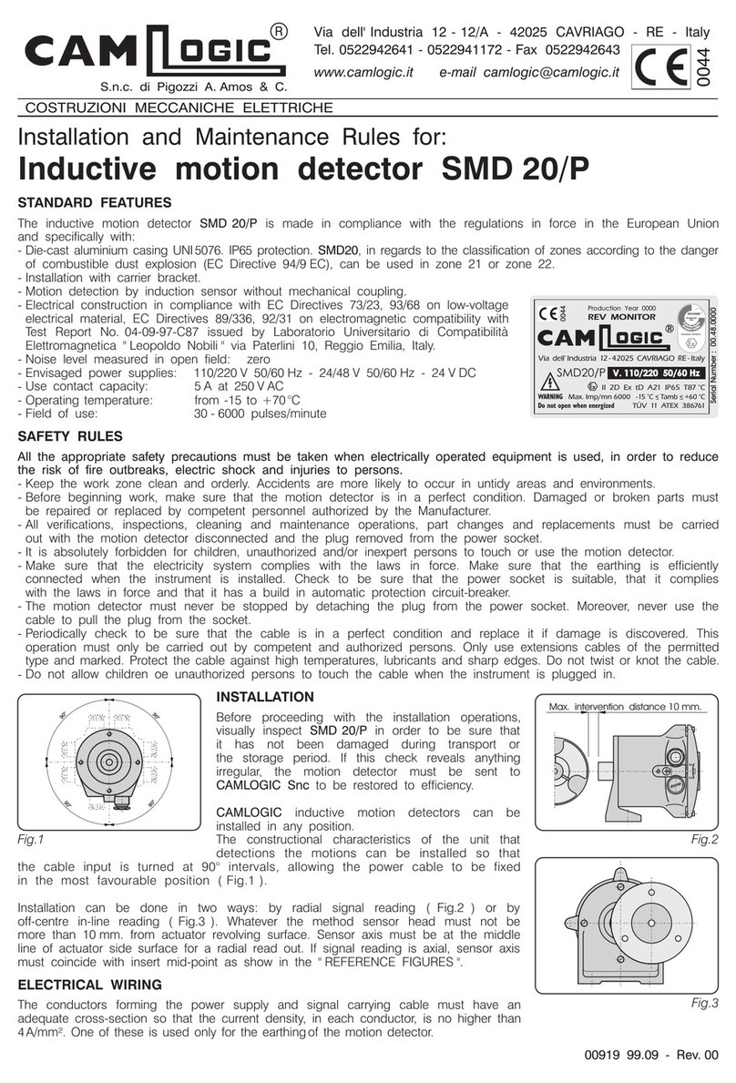 Camlogic SMD 20/P Installation and Maintenance