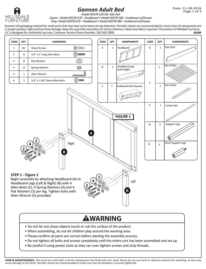 Hillsdale Furniture Gannon 2078-550 Assembly instructions Hillsdale Furniture Gannon 2078-550 Assembly instructions