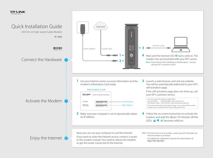TP-Link TC7650 Quick installation guide