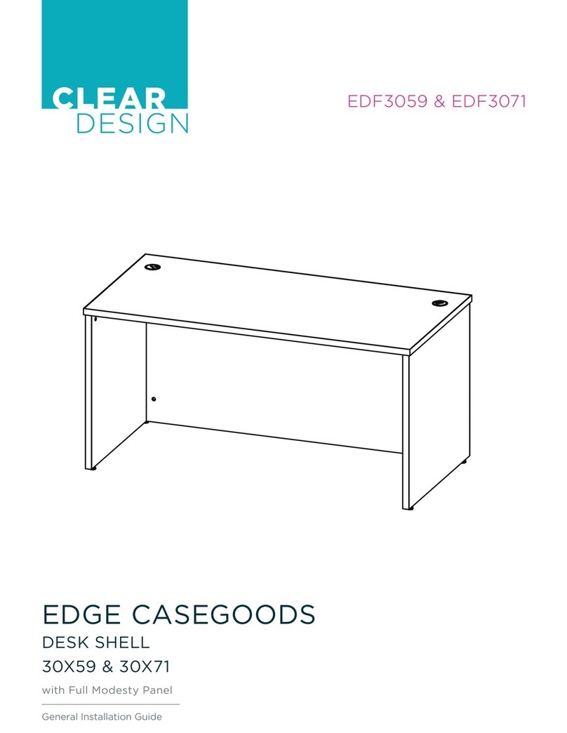CLEAR DESIGN EDGE CASEGOODS EDF3059 installation guide