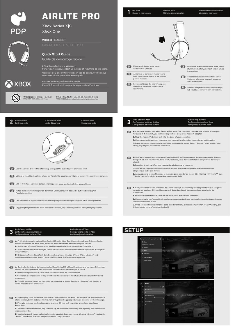 PDP AIRLITE PRO quick start guide