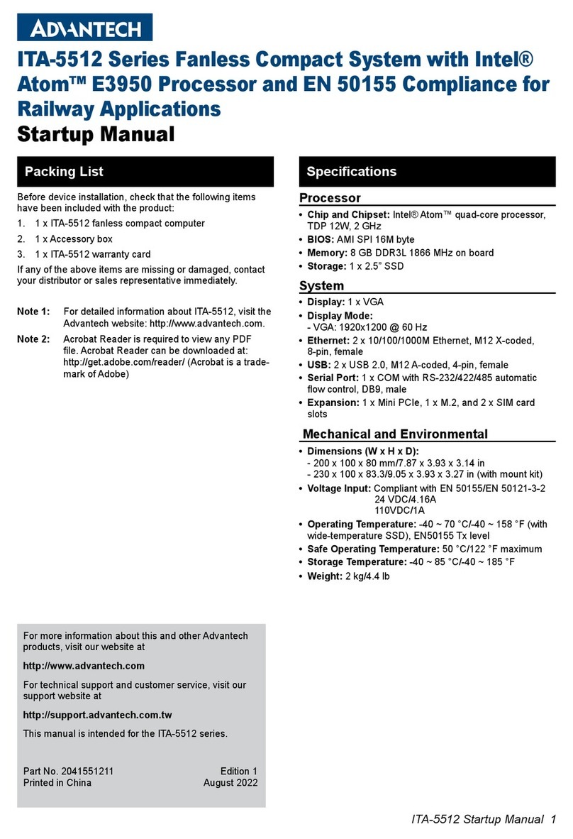Advantech ITA-5512 Series Installation and operation manual