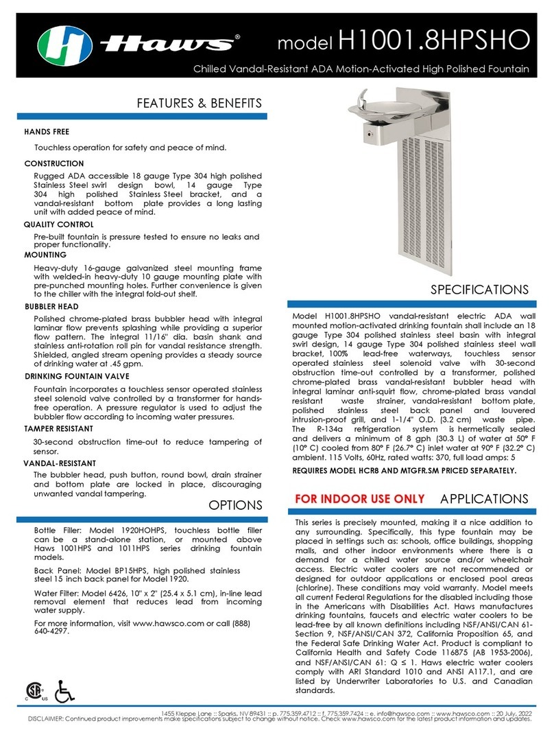 Haws H1001.8HPSHO User manual