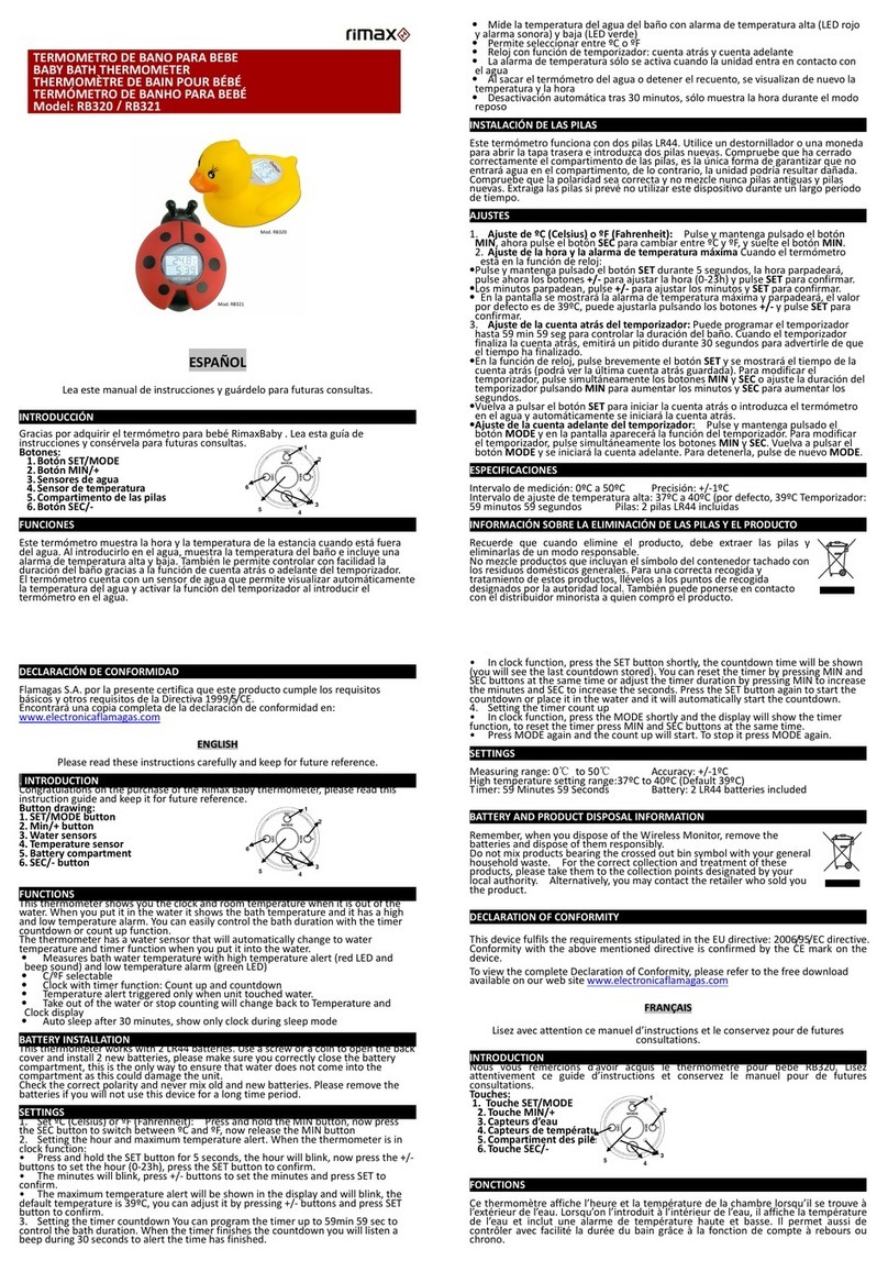 Rimax RB320 instructions