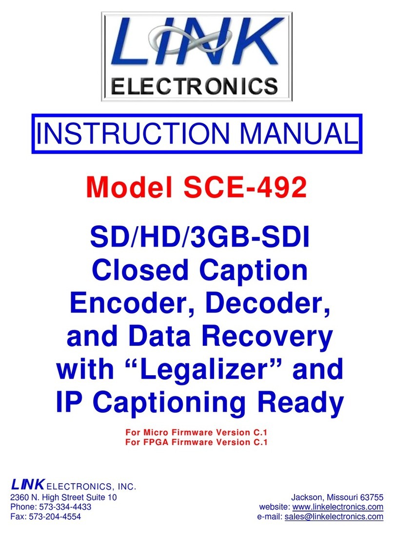 Link electronics SCE-492 User manual