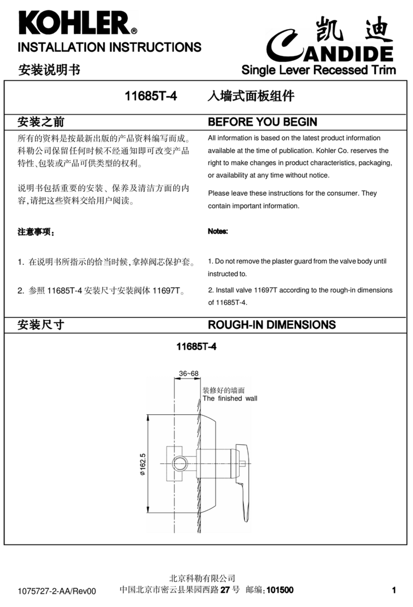 Kohler GANDIDE 11685T-4 User manual