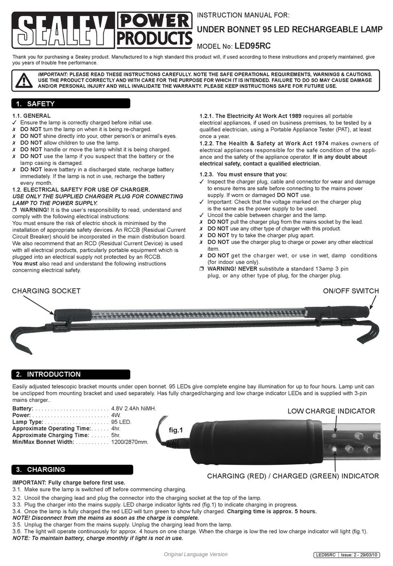 Sealey POWER PRODUCTS LED95RC User manual