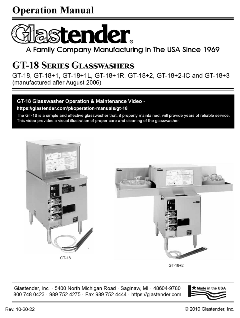 Glastender GT-18 Operation manual