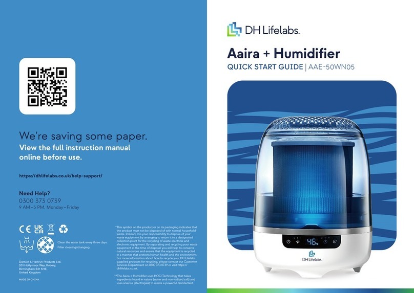 DH Lifelabs Aaira + Humidifier quick start guide