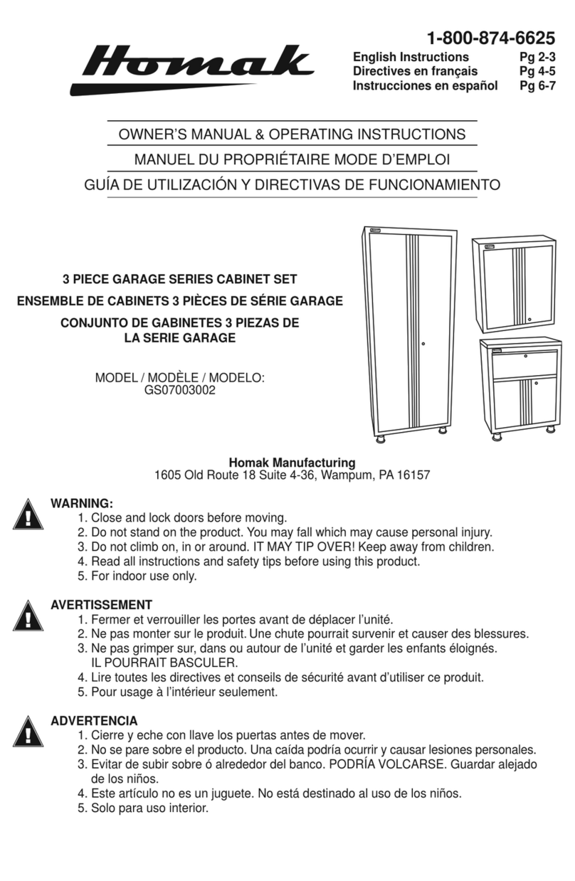 Homak GS07003002 Owner's manual & operating instructions