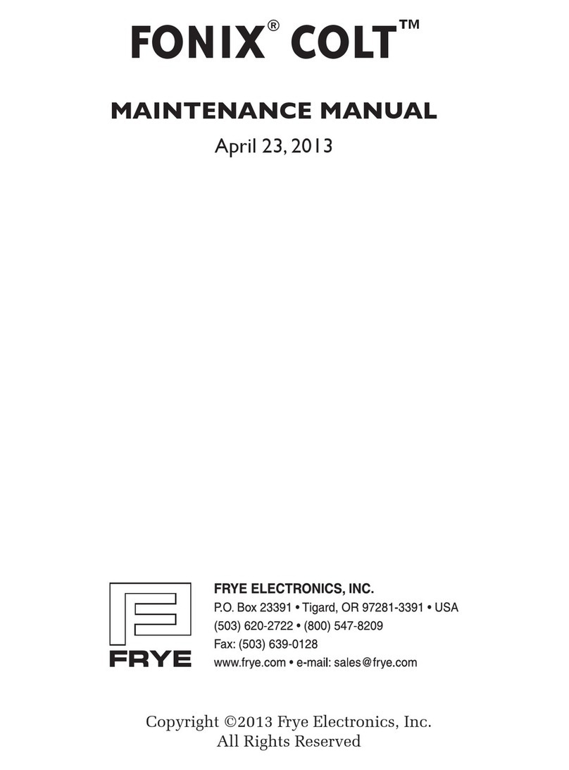 Frye FONIX COLT Maintenance manual