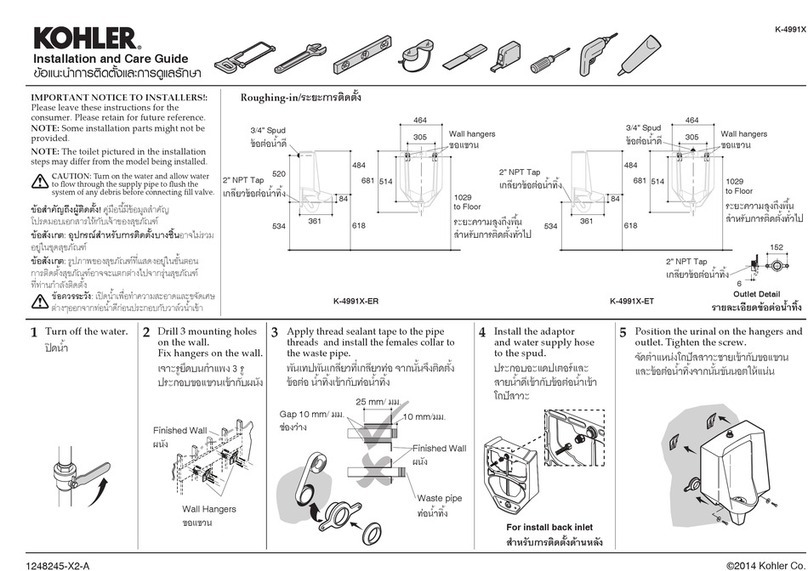 Kohler K-4991X Assembly instructions Kohler K-4991X Assembly instructions