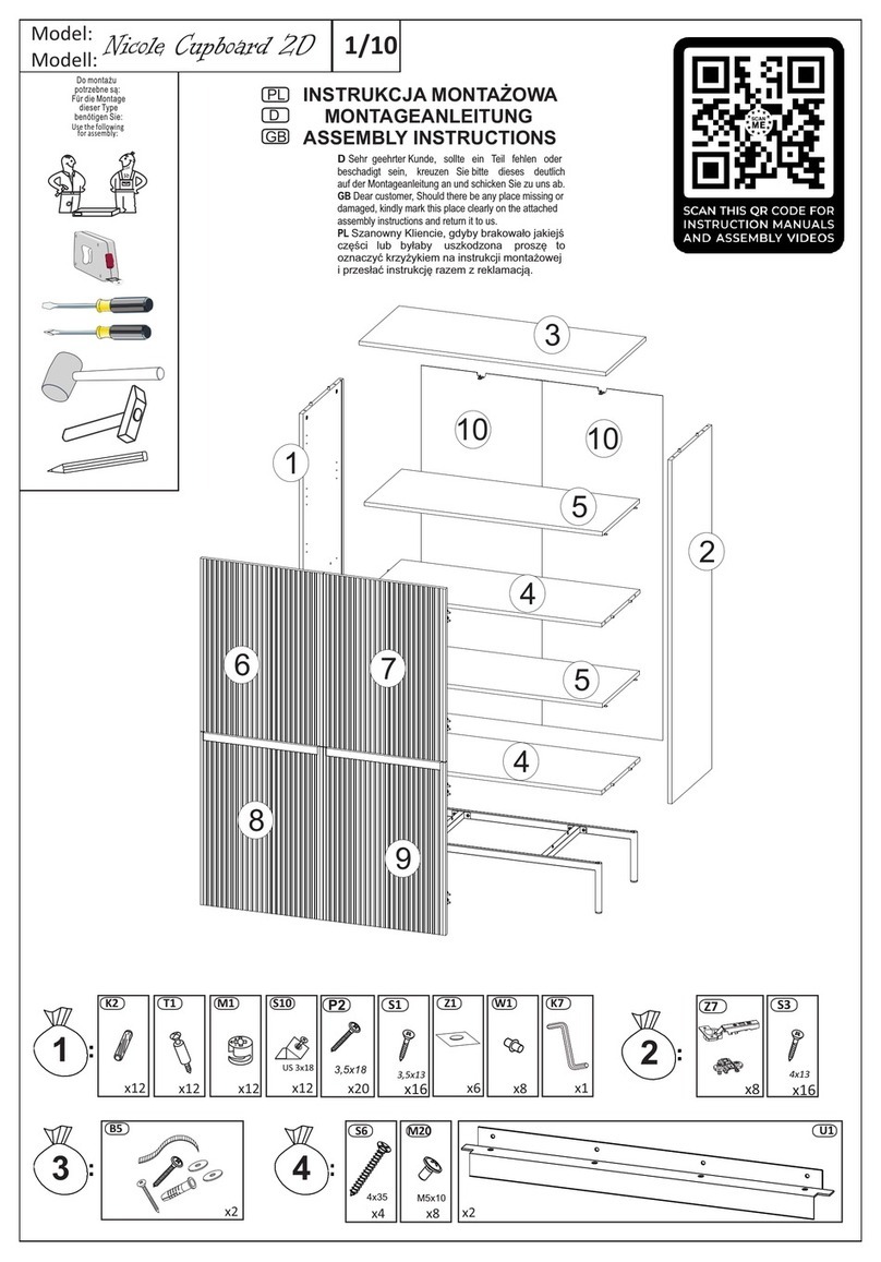 Meble Furniture Nicole Cupboard 2D Assembly instructions