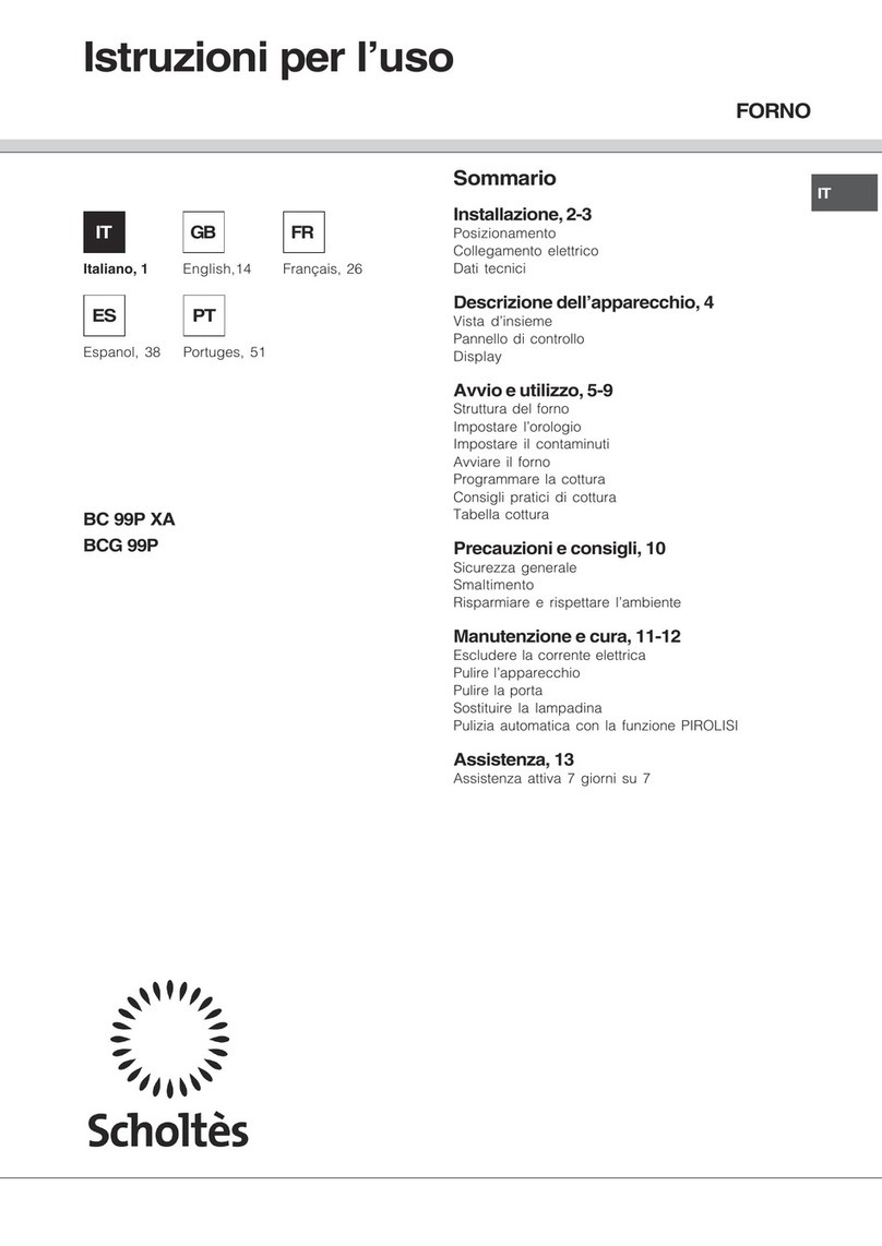 SCHOLTES BC 99P XA operating instructions