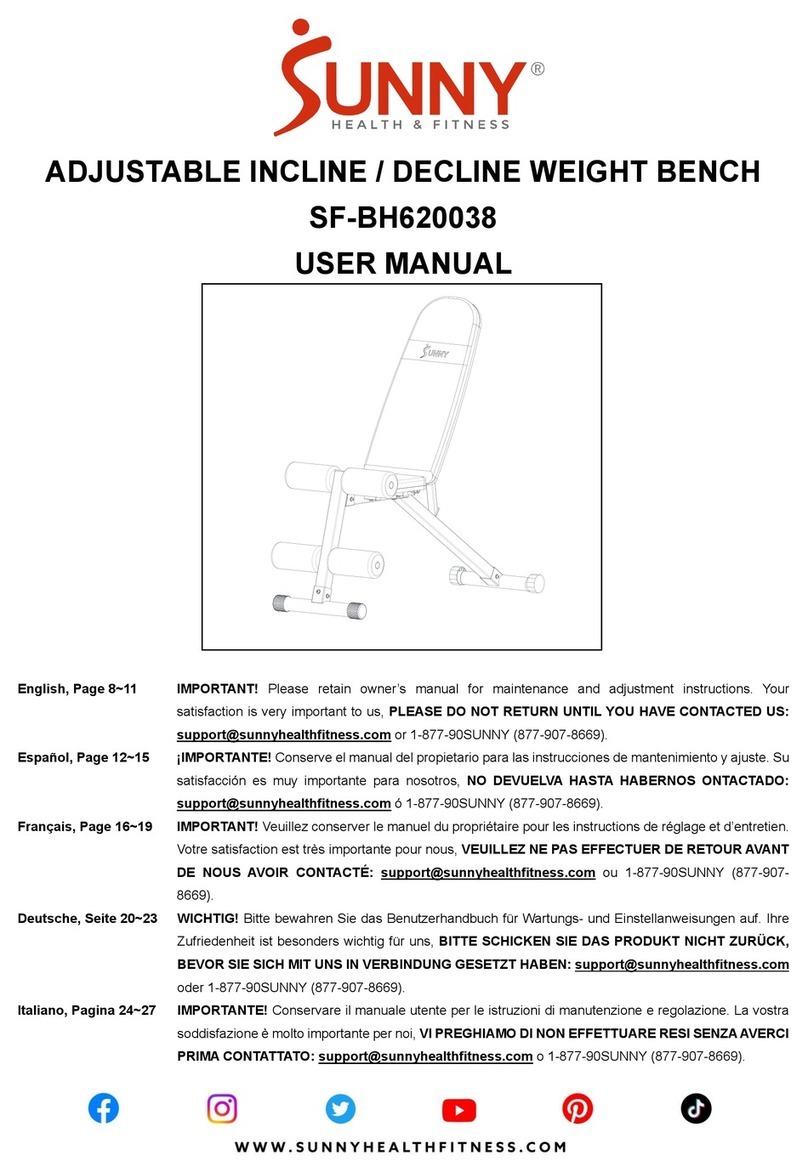 Sunny Health & Fitness SF-BH620038 user manual Sunny Health & Fitness SF-BH620038 user manual