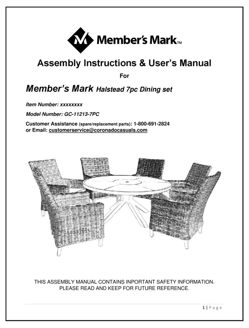 Members Mark GC-11213-7PC Assembly instructions & user manual Members Mark GC-11213-7PC Assembly instructions & user manual