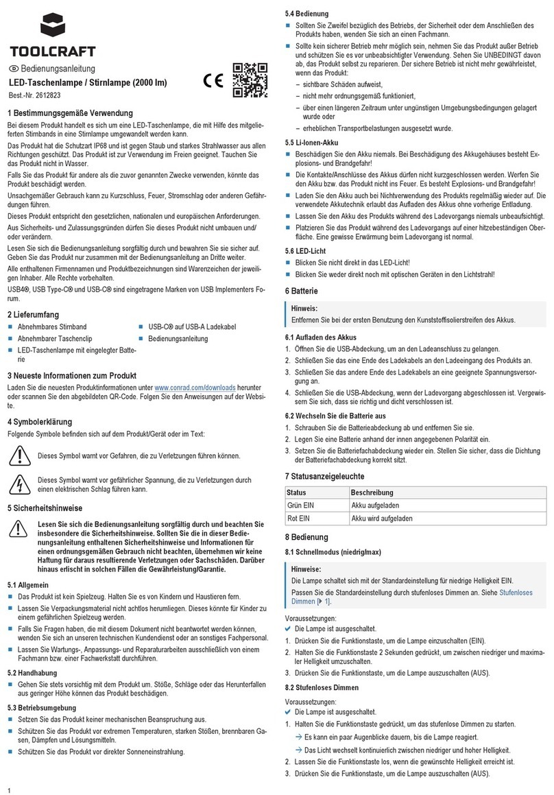 TOOLCRAFT 2612823 User manual