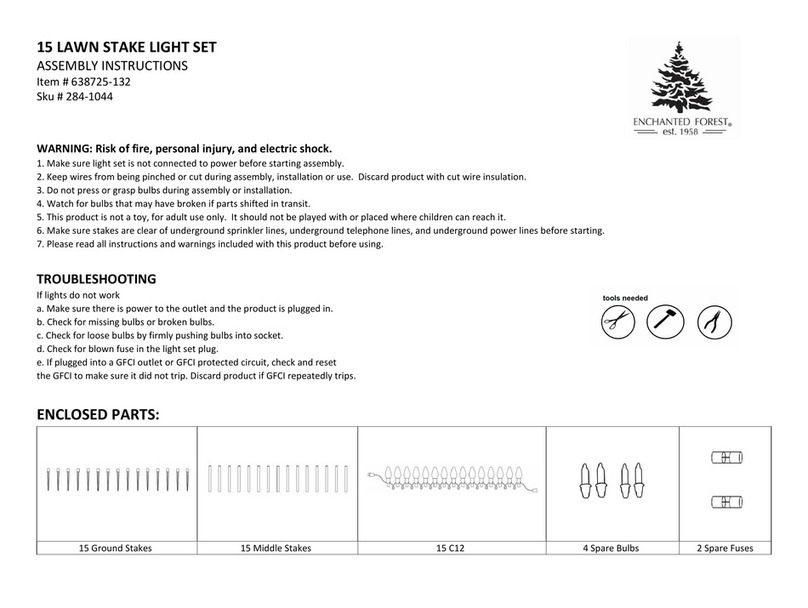 ENCHANTED FOREST 15 LAWN STAKE LIGHT SET Assembly instructions