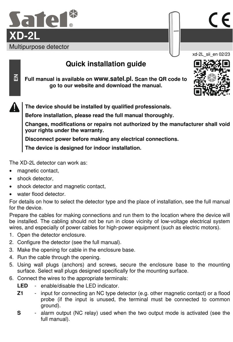 Satel XD-2L Quick installation guide