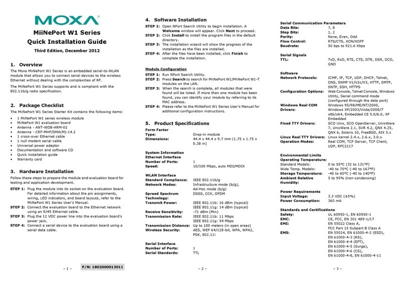 Moxa Technologies MiiNePort W1 Series User manual