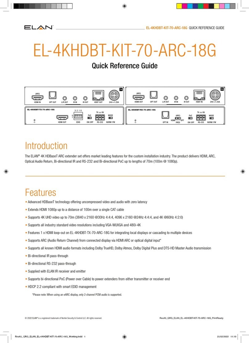 Elan EL-4KHDBT-KIT-70-ARC-18G User manual