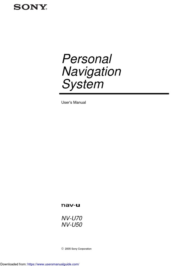 Sony NV-U70 - NAV-U Portable GPS Navigator user manual