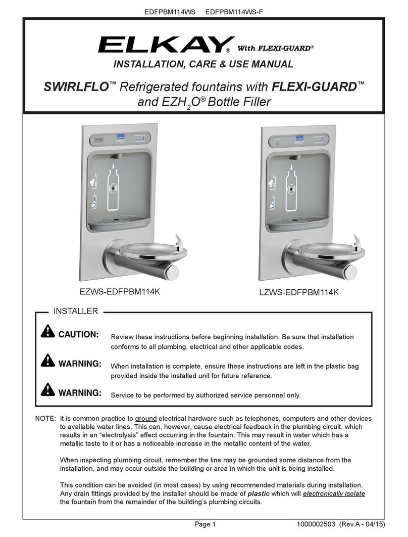 Elkay SWIRLFLO EZWS-EDFPBM114K Installation, care & use manual Elkay SWIRLFLO EZWS-EDFPBM114K Installation, care & use manual