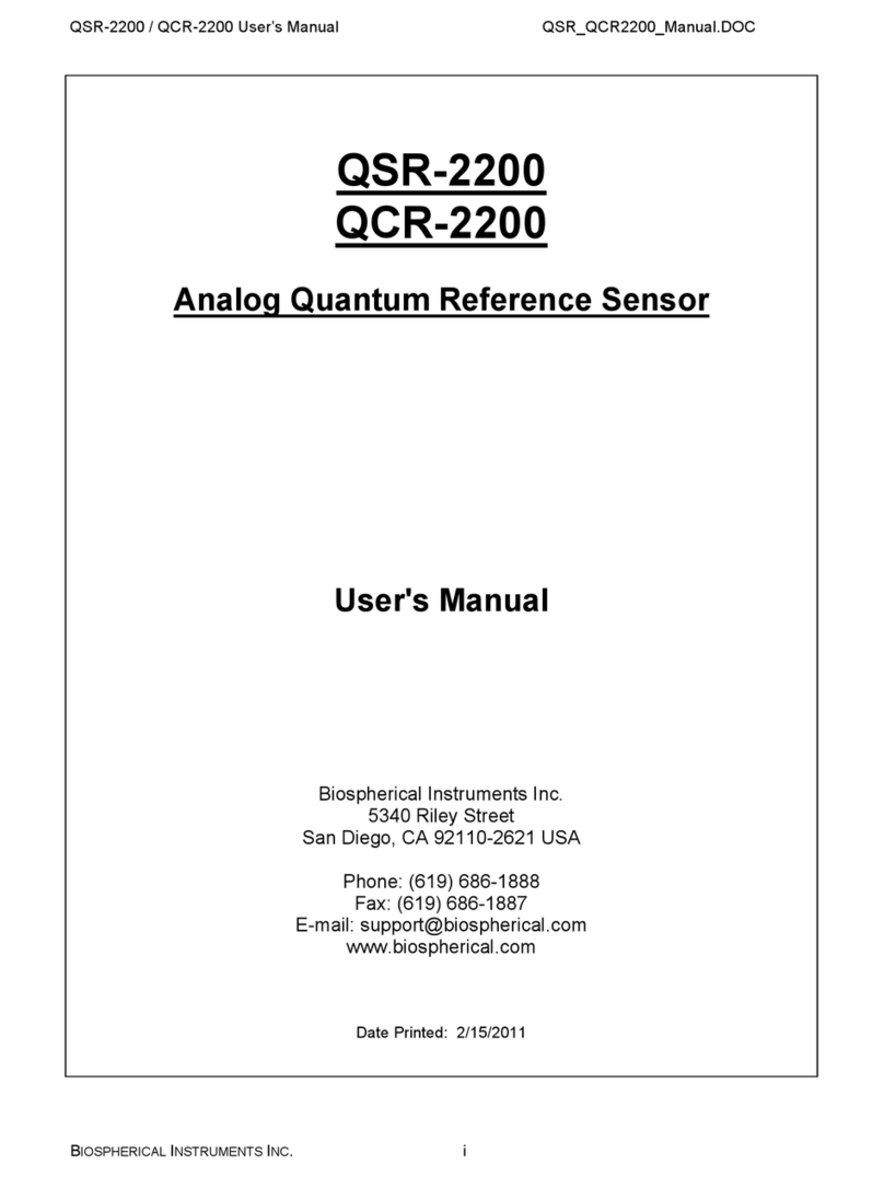 Biospherical Instruments Inc QSR-2200 user manual