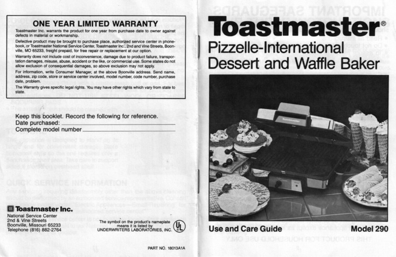 Toastmaster 290 User manual