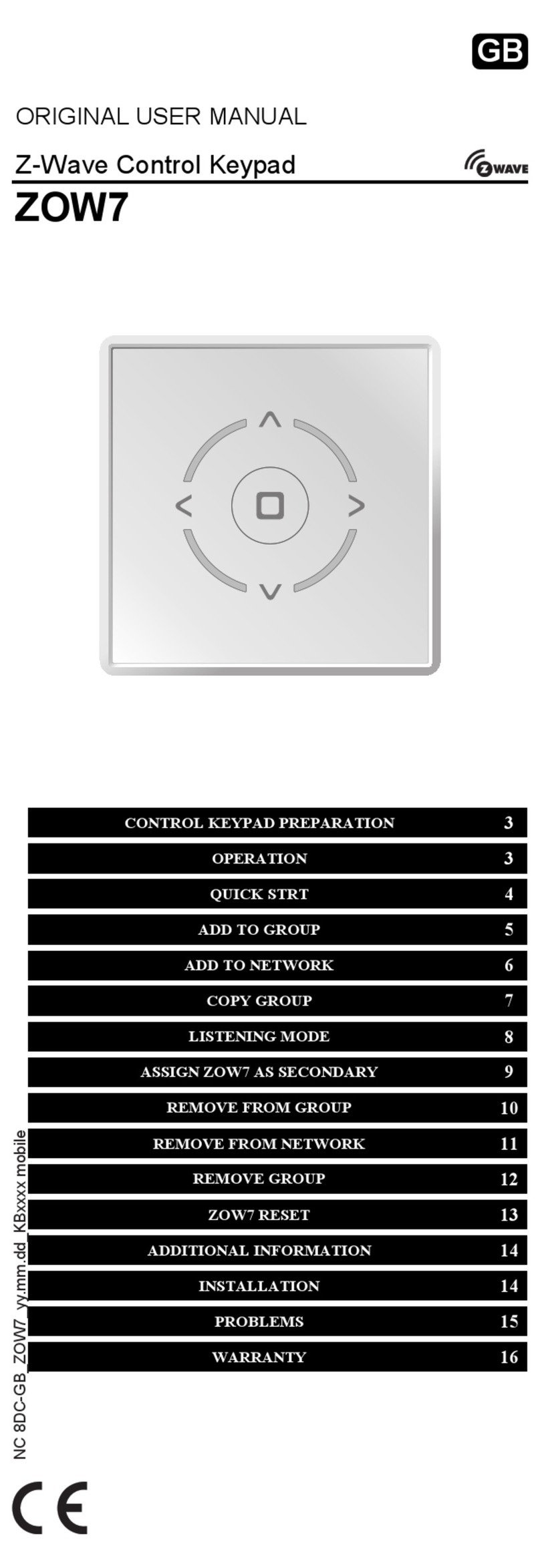 Z-Wave ZOW7 Original user manual