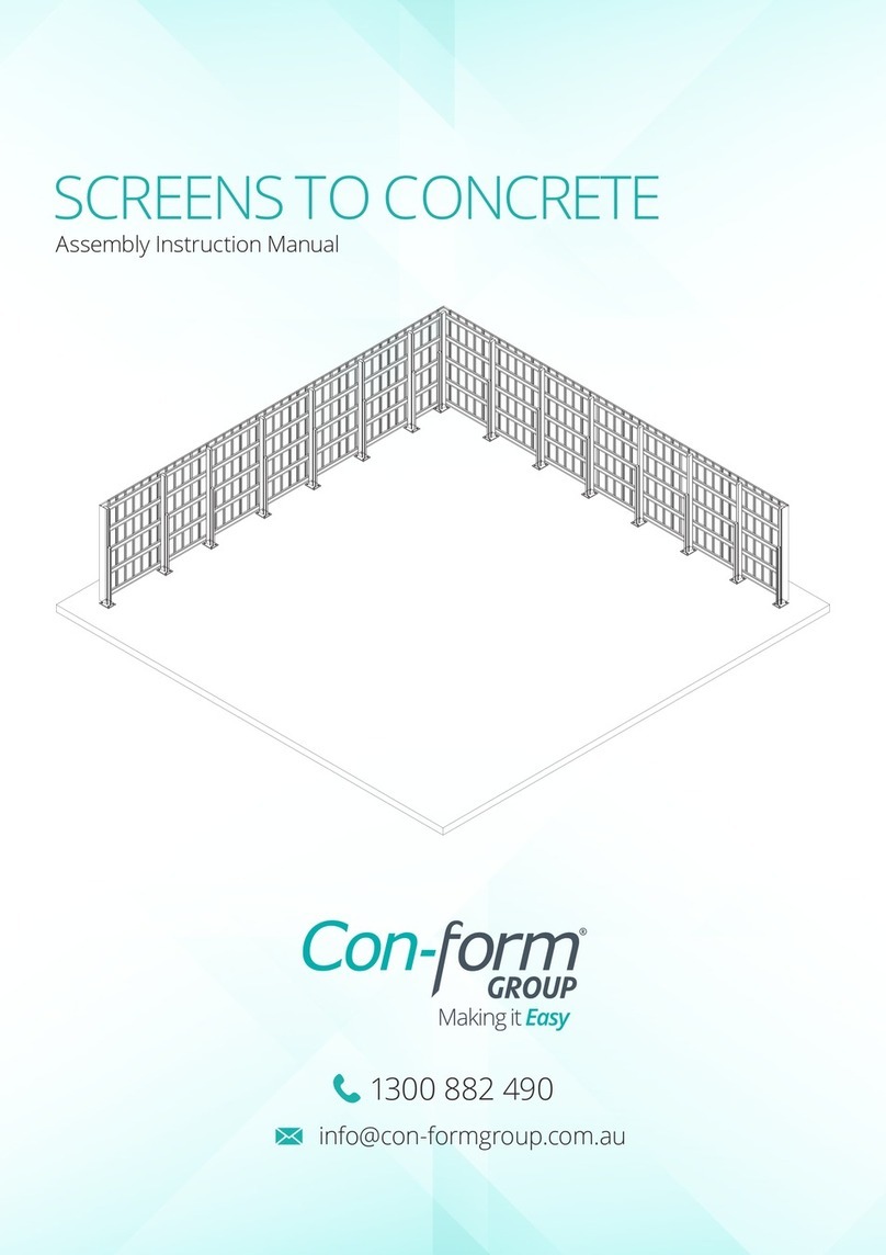 Con-form SCREENS TO CONCRETE Assembly & instruction manual Con-form SCREENS TO CONCRETE Assembly & instruction manual