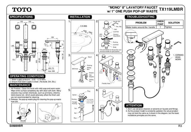 Toto MONO TX119LMBR quick start guide