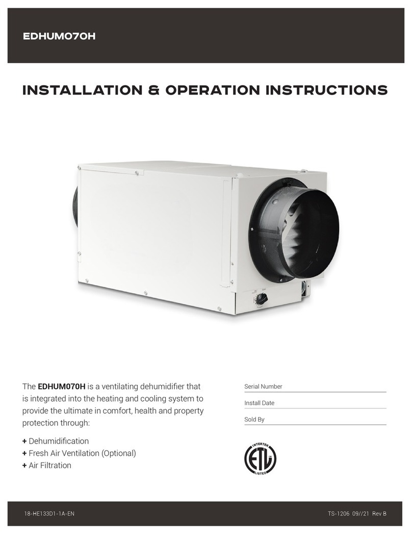 Trane EDHUM070H Installation & operation instructions