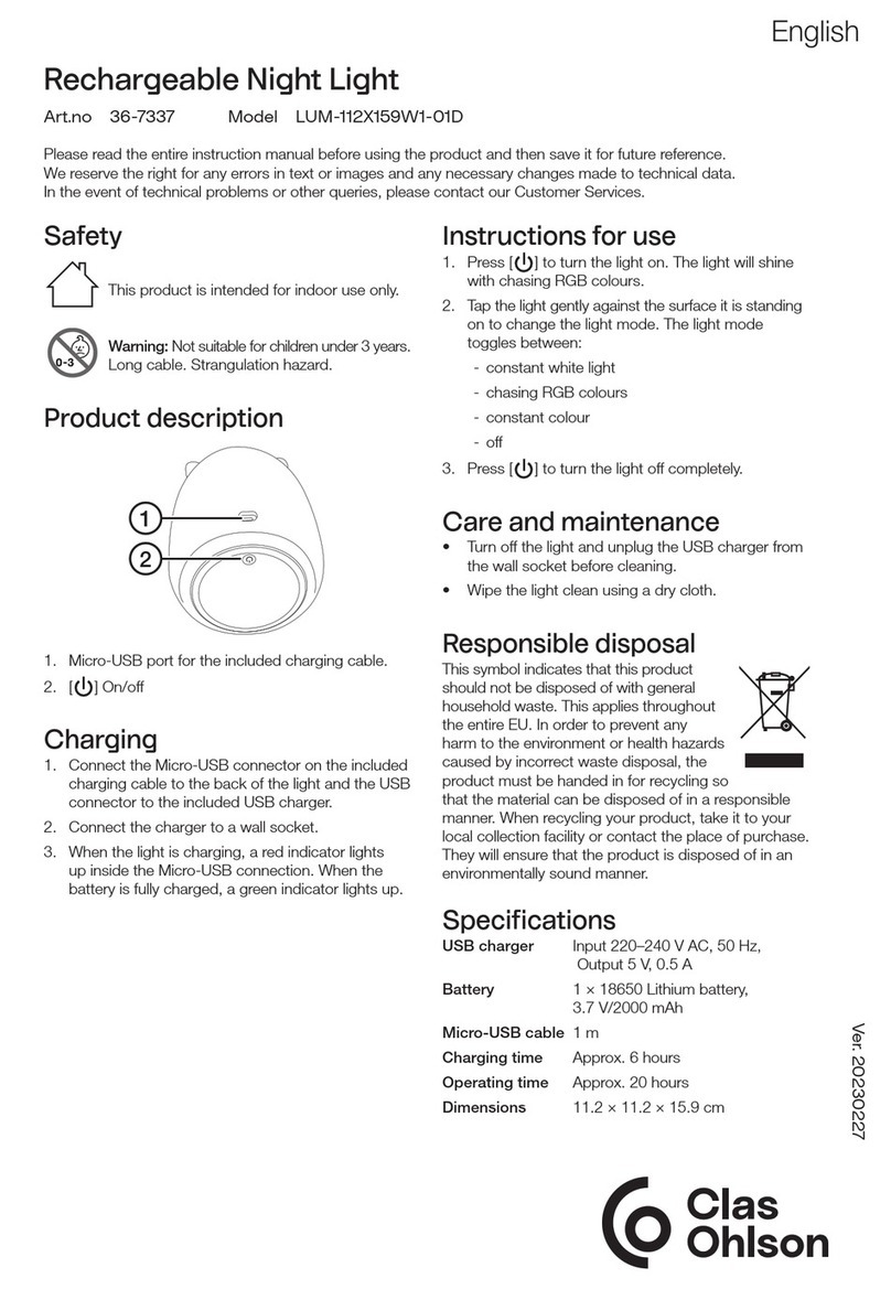 Clas Ohlson LUM-112X159W1-01D manual