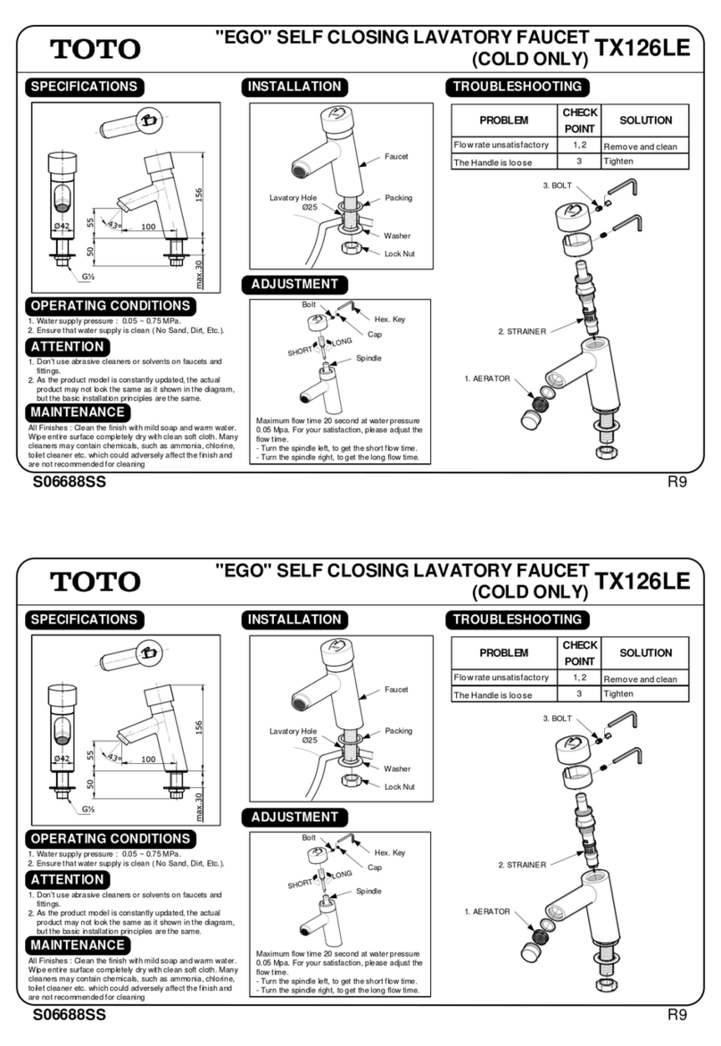 Toto EGO TX126LE User manual